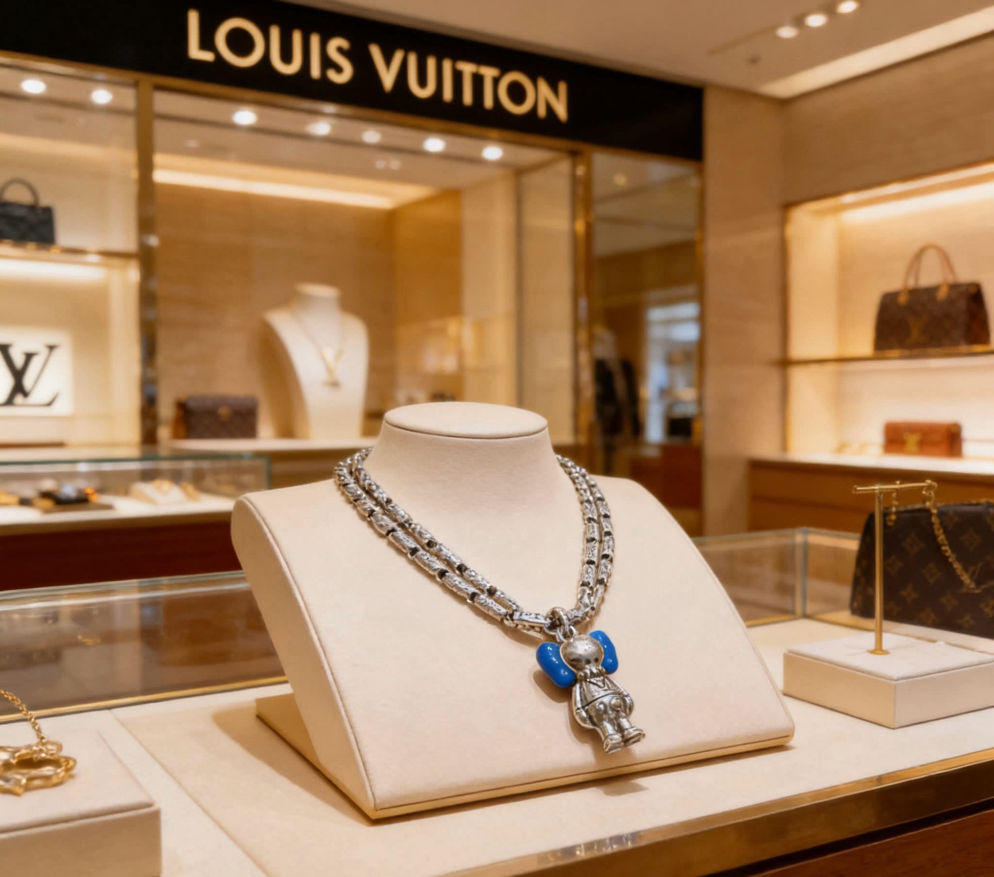 Louis Vuitton Silver Charm Necklace